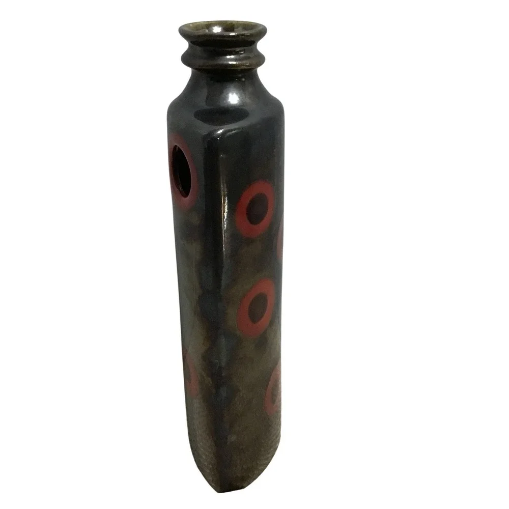 Large Abstract Vase Modern Art Glass Ceramic Hematite Decorative Unique‎